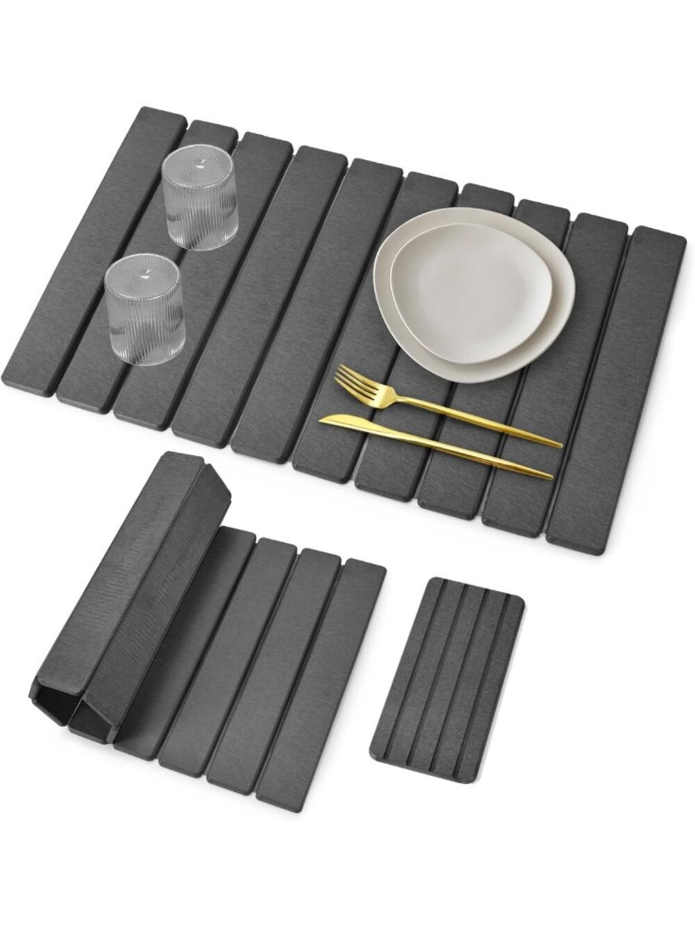 Super Absorbent Large Stone Dish Drying Mat - Foldable Kitchen Counter Mat
